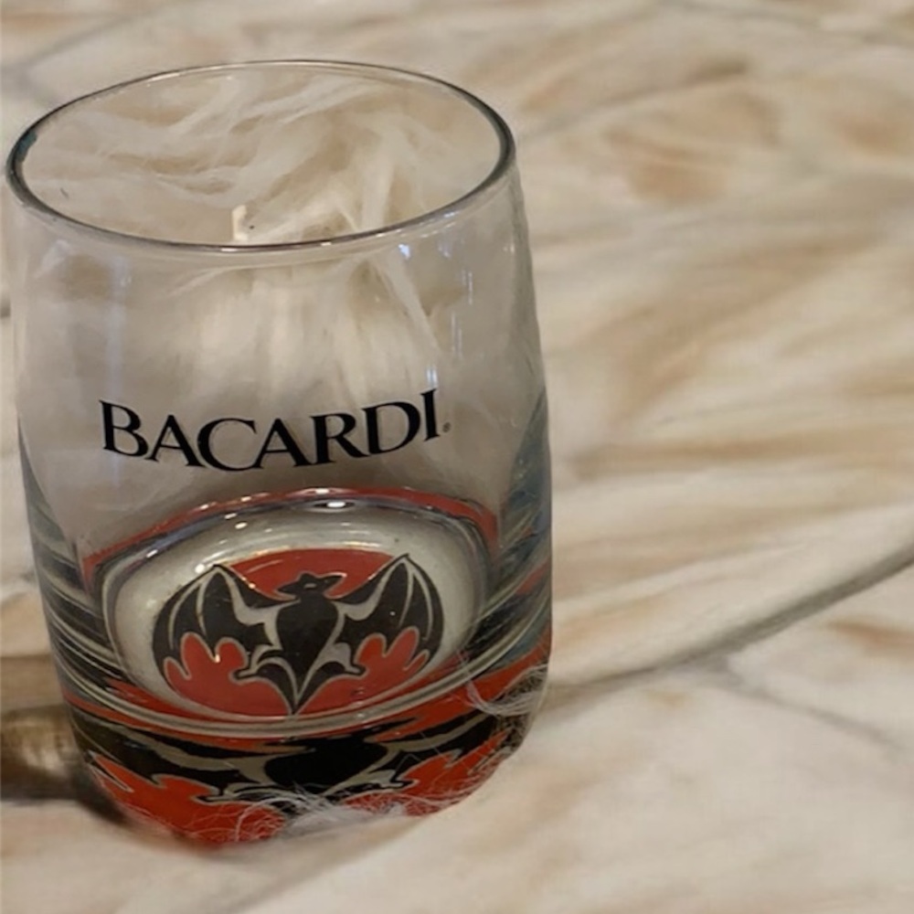 Bacardi bat glass cocktail glass collectable